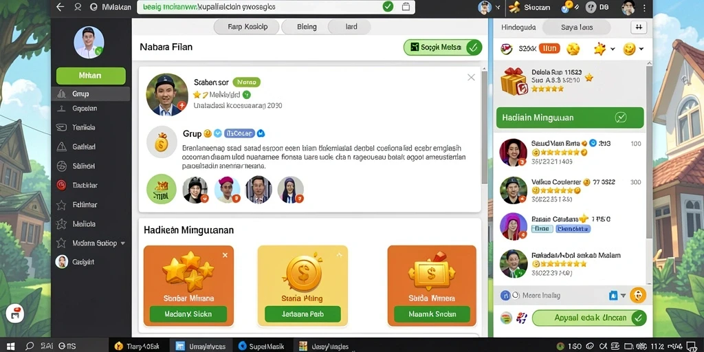 Fitur sosial untuk berinteraksi dengan teman-teman.